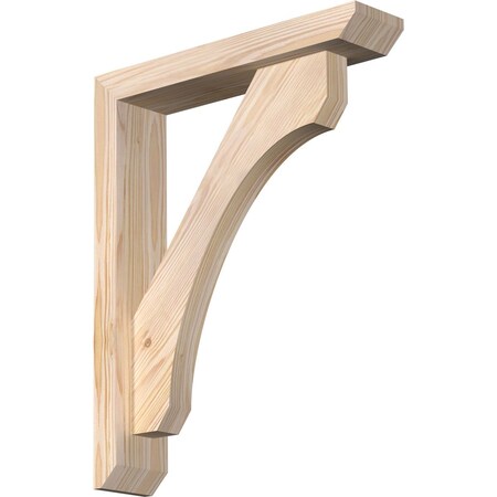 Ekena Millwork Legacy Slat Smooth Bracket w/ Offset Brace, Douglas Fir, 3 1/2"W x 16"D x 20"H BKT0402X16X20LEC06SDF